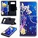 Galaxy Note 8 Case, MOLLYCOOCLE Printed Painting Wallet Case Premium PU Leather Flexible TPU Inner Cover Credit ID Card Holders Magnetic Flip Slim Fit Shockproof Stand Skin Shell, Purple Butterfly