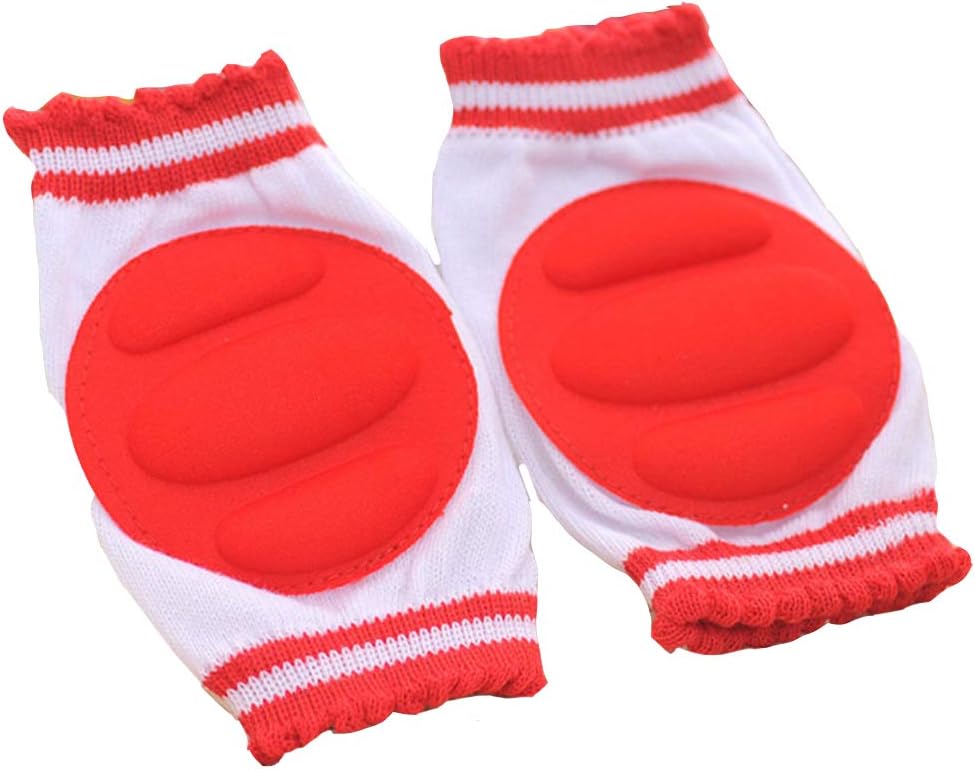 Baby Knee Pads Protector Kids Safety Crawling Elbow Cushion Infants Toddler Knee Pads Protector Leg Warmers Baby (Red)