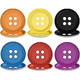 60Pcs Button Paper Plates 9 Inch Heavy Duty Disposable Colorful Button Eyes Dessert Plates Horror Movie Theme Party Decorations for Kids Samhain Halloween Birthday Celebration Dinner Party Supplies