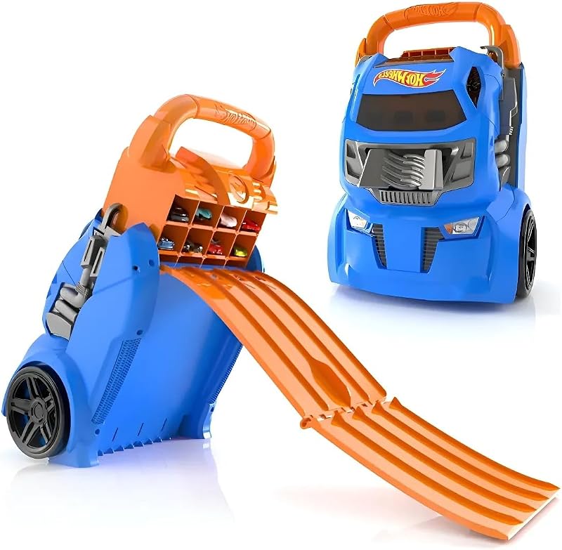 Hot Wheels Car Case Launcher Storage for 20 Cars 2-in-1 Race Set