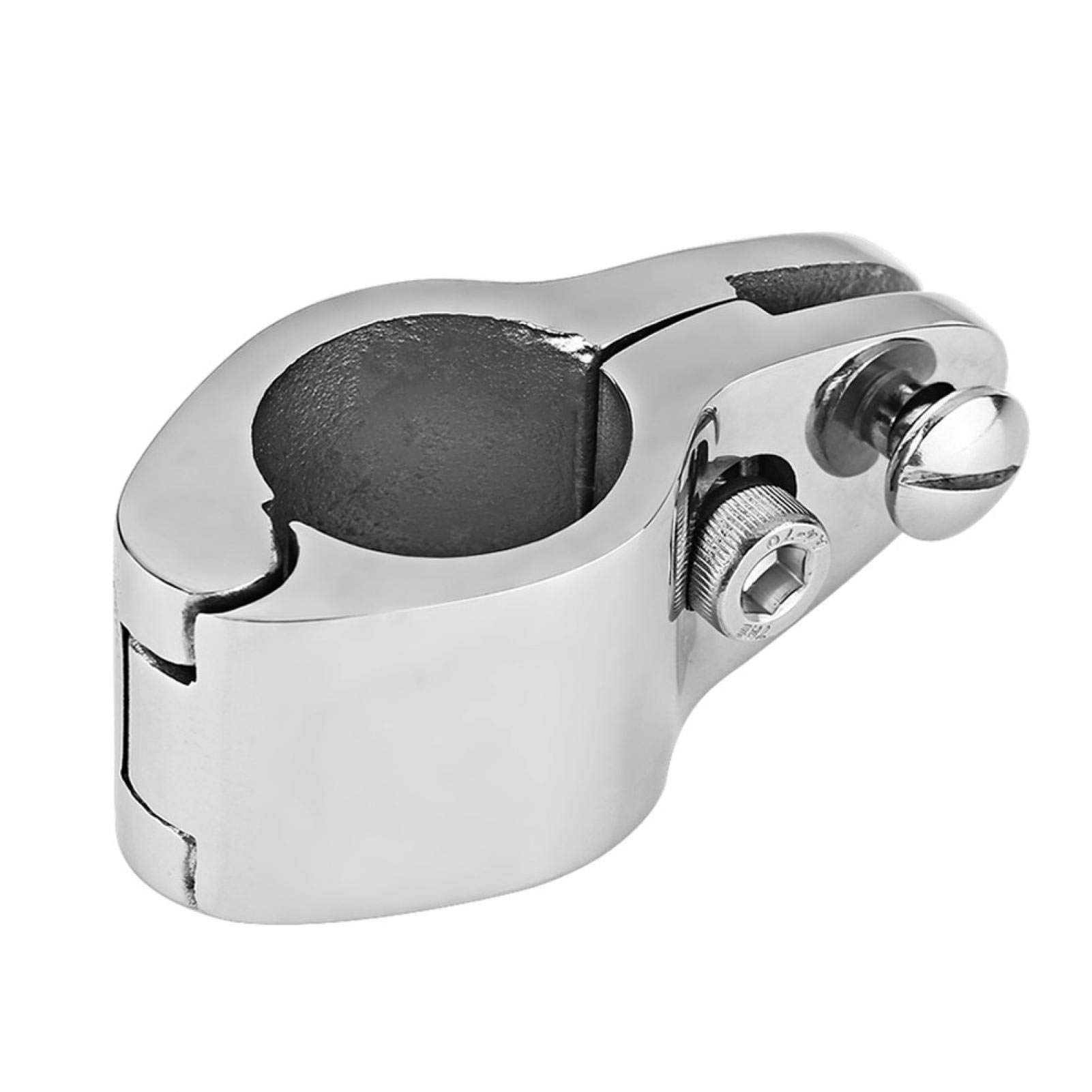 Marine Jaw Slide Pipe Clamp,1 Inch Stainless Steel Marine Hardware Fitting Silver Marine Boat Awning Clamp Clip Deck Hardware for Boat Bimini Top Jaw Slide Hinged