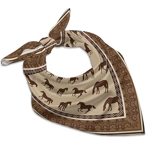 ZKPeFeH Vintage Square Scarf for Men Satin Bandana 25 Inch Retro Pattern Neckerchief Fashion Head Scarf Accessory Gift