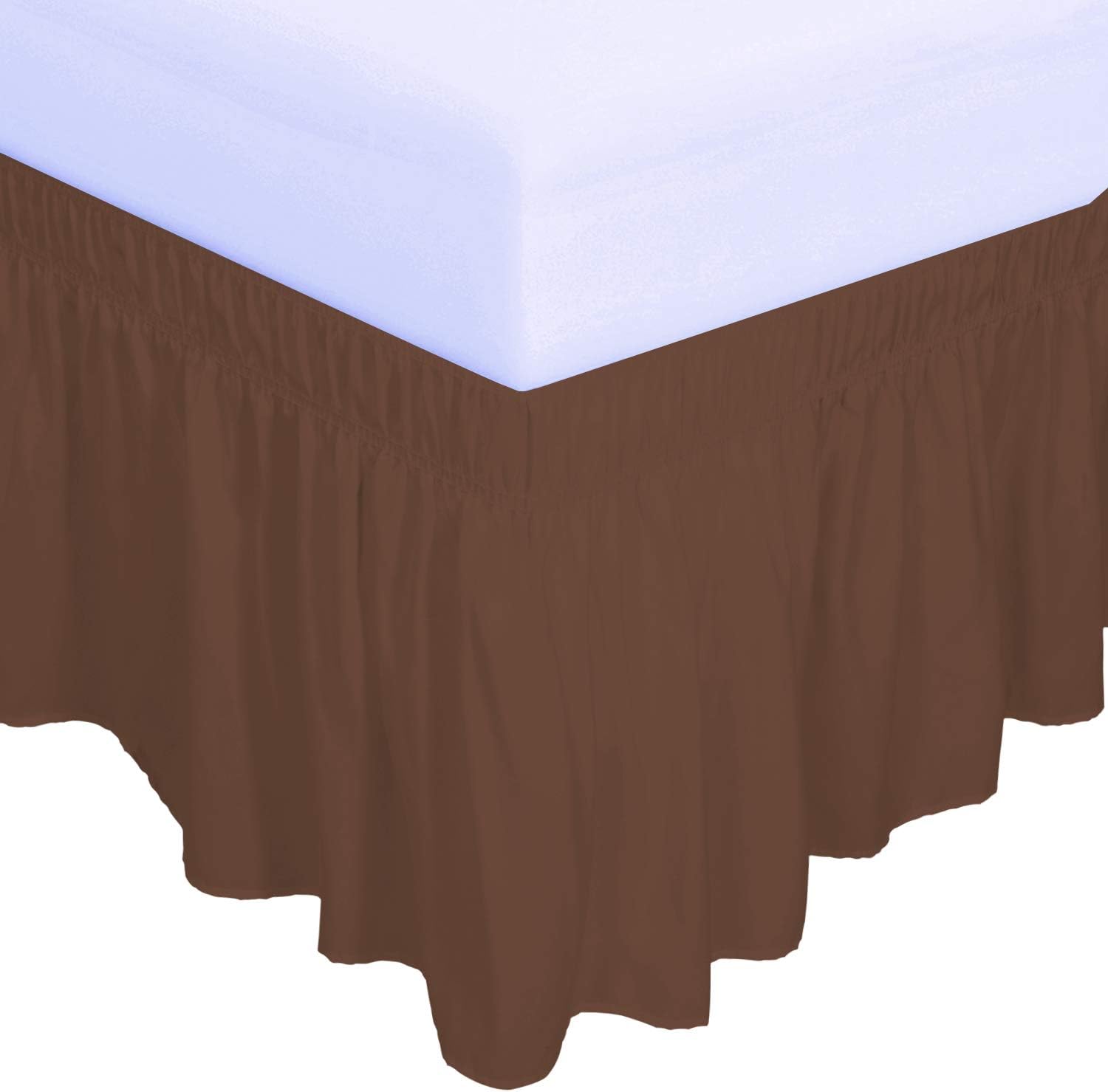 PureFit Wrap Around Ruffled Bed Skirt with Adjustable