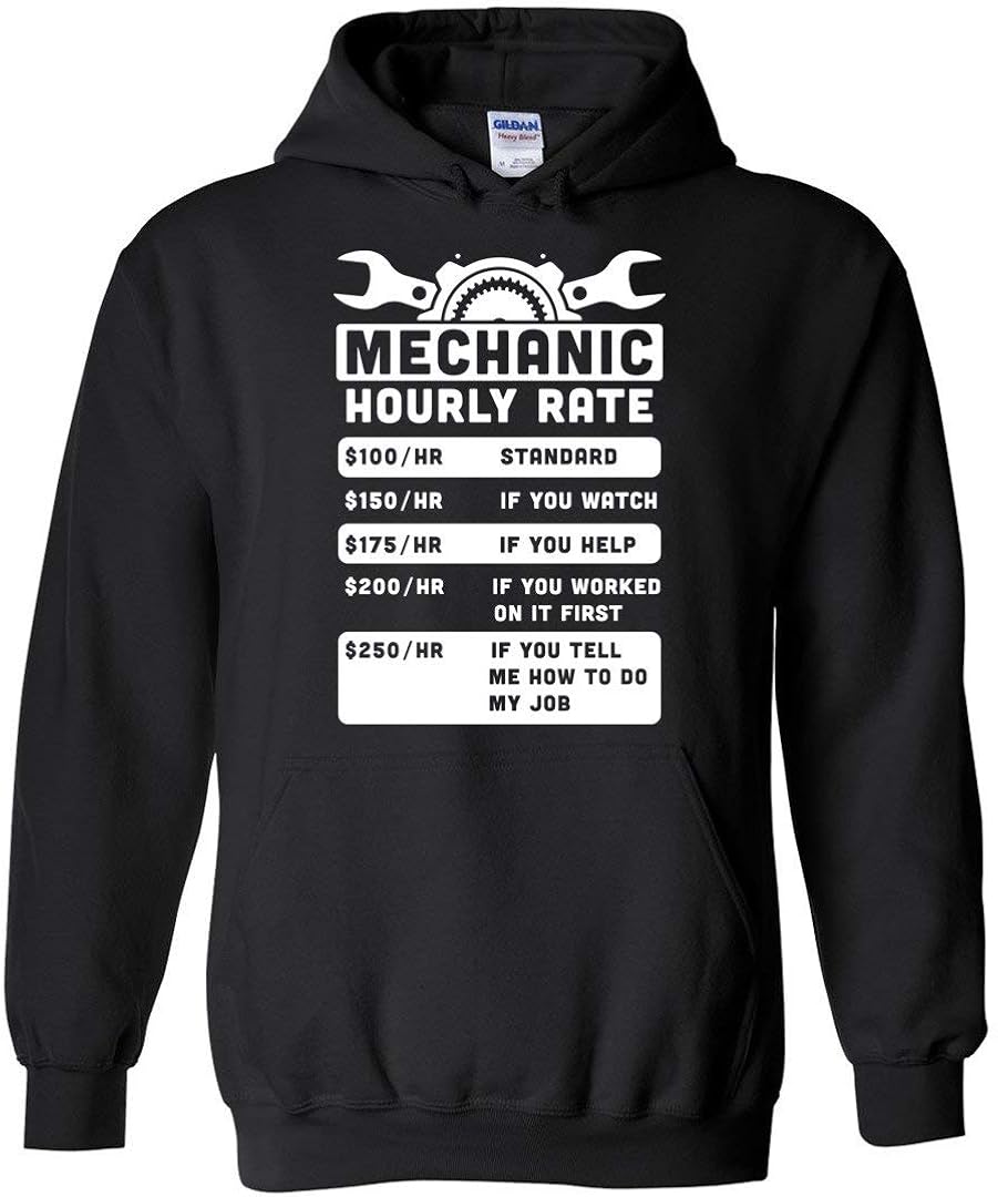 Mechanic Hourly Rate Profession Hoodie in Black Mechanic