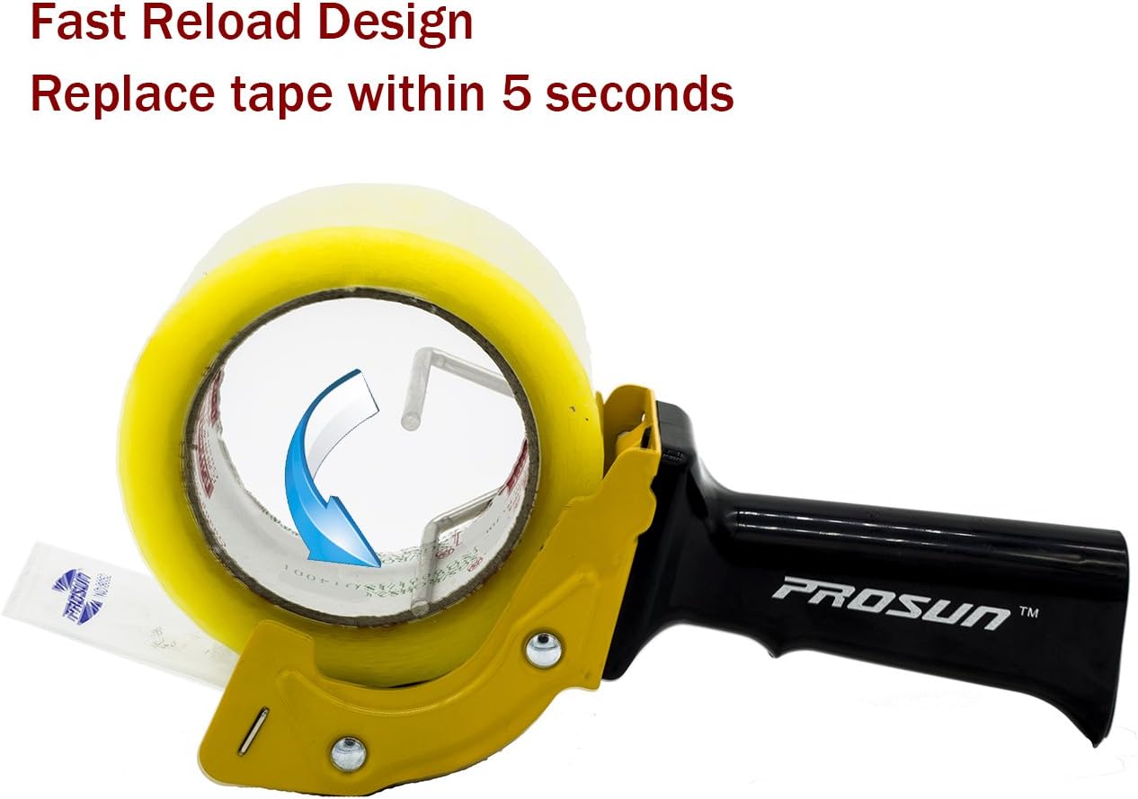 PROSUN Fast Reload 3 Inch Wide Large Tape Gun Dispenser Packing Packaging Sealing Cutter Blue : Office Products