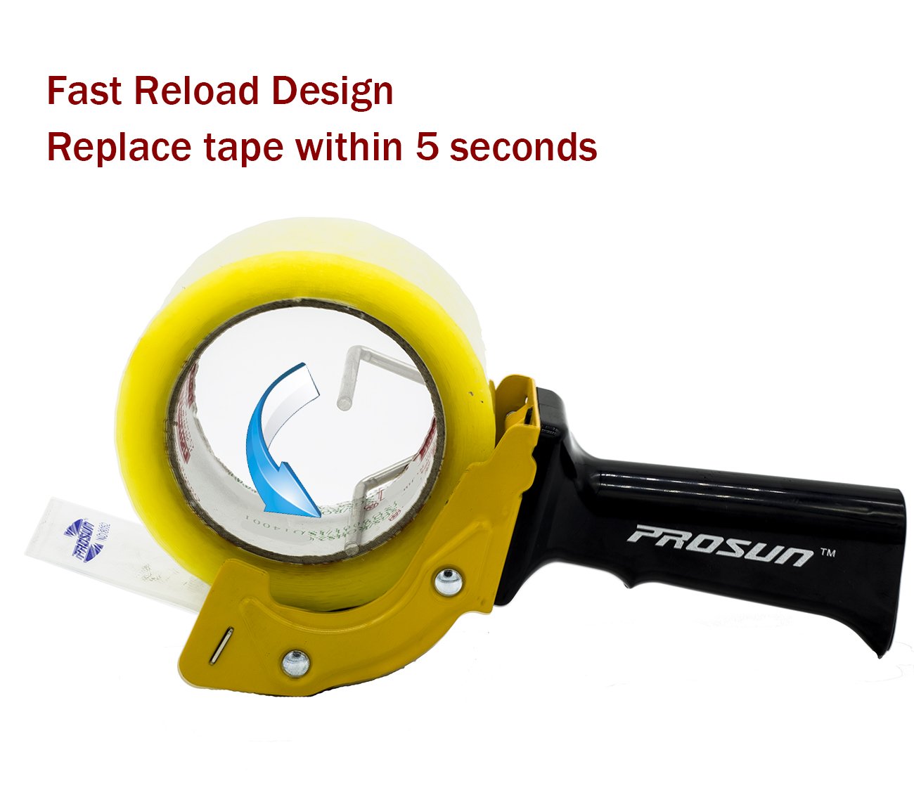 PROSUN Fast Reload 2 Inch Tape Gun Dispenser Packing Packaging Sealing