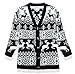 Womens Oversized Christmas Reindeer Cardigan (Large, Black Reindeer Cardigan)
