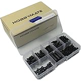 HOBBYMATE 180Pcs Assorted M3 Nylon Screws Nut Standoffs Spacers for DIY Building of FPV RC Quadcopter Drone, PC mods
