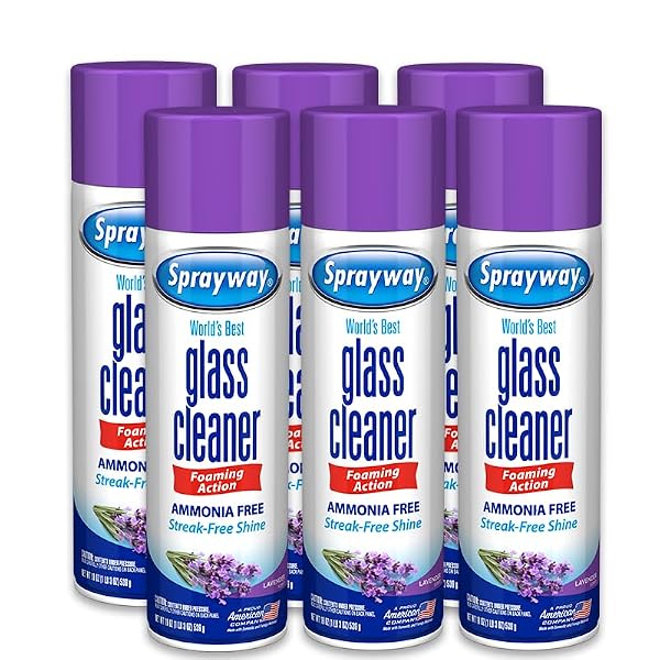 SPRAYWAY GLASS CLEANER LAVENDER SCENT FOAMING AEROSOL SPRAY,...