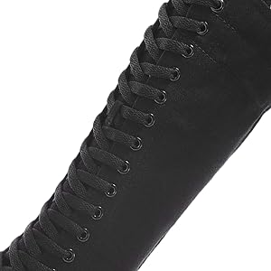 ANUFER Girls' Women's Knee High Boots Canvas Lace-Up...