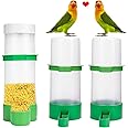 XISTEST Bird Feeder, Bird Water Dispenser for Cage, 2PCS Automatic Bird Water Feeder with 1PCS Food Feeder for Cage Pet Parro