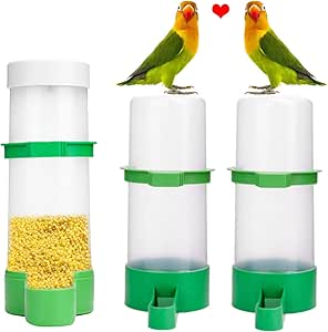 XISTEST Bird Feeder, Bird Water Dispenser for Cage, 2PCS Automatic Bird Water Feeder with 1PCS Food Feeder for Cage Pet Parrot Budgie Lovebirds Cockatiel