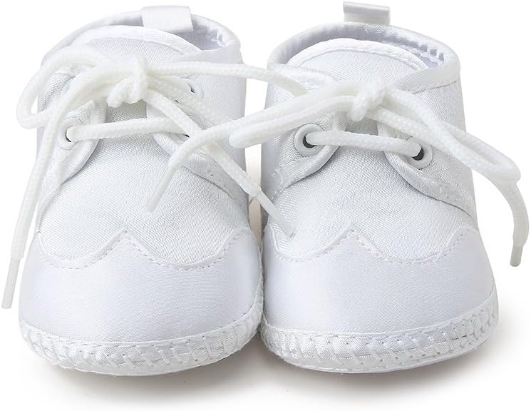 OOSAKU Baby Boys Infant Toddler White Lace up Girls Dress Shoes