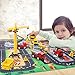 Exercise N Play Mini Construction Vehicle Play Set with a Kid Play Car Map (28” x 31”), Engineering Vehicle Toy Play Cars for Kids, Boys or Girls