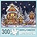 Bits and Pieces - 300 Large Piece Jigsaw Puzzle for Adults - Santa's House - 300 pc Christmas, Holiday Jigsaw by Artist Tuula Burger