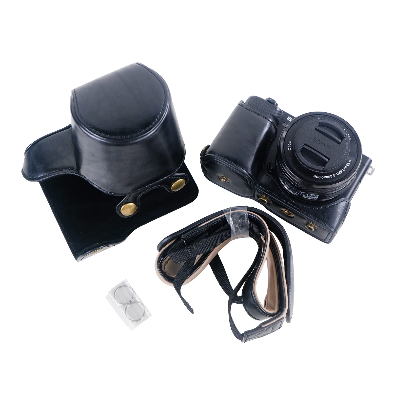 Rieibi ZVE10 Case - Black Leather Camera Case for Sony ZV-E10