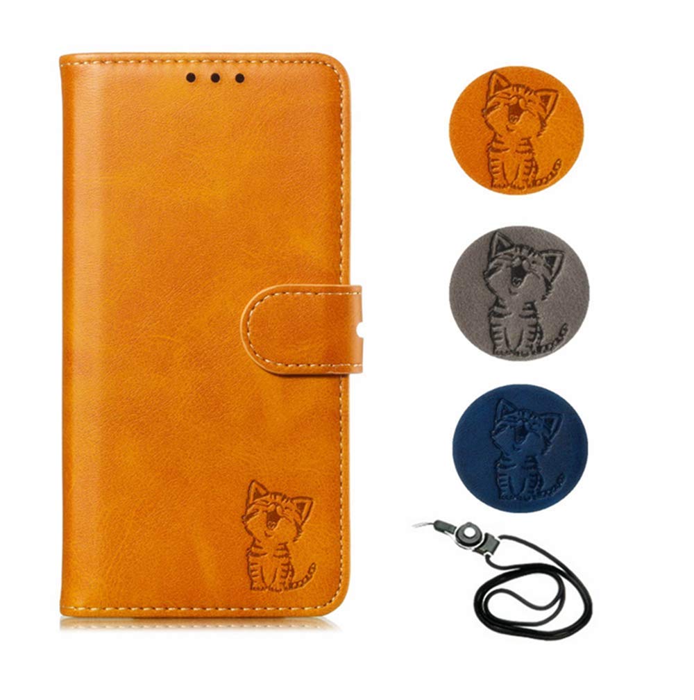 iPhoneXR ケース 手帳型 iPhoneXRケース アイフォン XRケース ネックストラップ付 かわいい 猫柄 ねこ おしゃれ ストラップホール付き 薄い 軽い スタンド機能アイフォン XR カバー カード収納 財布型 人気 高級PUレザー 横置き機能 マグネット式 iPhoneXRスマホケース iPhoneXRカバー (iphoneXR, ブラウン)商品画像