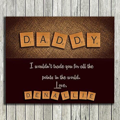 8x10 Unframed Print Personalized Gift For Daddy Scrabble Tile Letters Fathers Day Birthday Gift From Children Custom Wedding Art