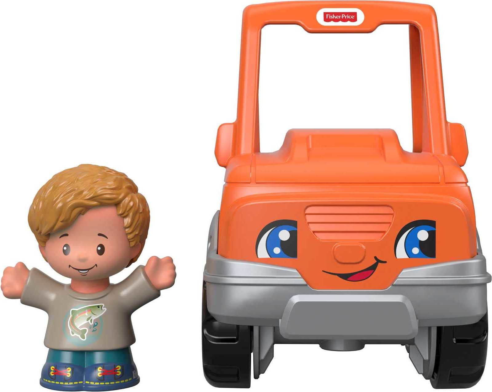 Fisher-Price Little People Toddler Toy Help A Friend Pick Up Truck Orange Vehicle & Figure for Pretend Play Ages 1+ Years