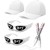 Maiteenly 6 Pcs Hip Hop Rapper Costumes Kit 2000s 80s 90s Outfit Accessories Hat Wrap Around Sunglasses Pens for Party
