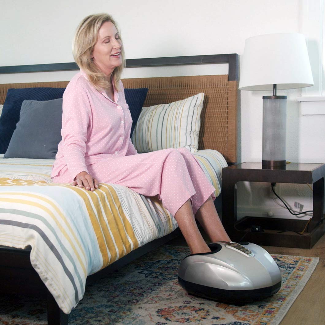 Belmint Shiatsu Foot Massager Machine - Electric Deep-Kneading Foot and Heel Pain Relief Massage with Switchable Heat, Air Compression for Plantar Fasciitis and Neuropathy with Non-Slip Rubber Feet