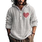 MARSVOVO Shirt Hoodie for Men Hooded Long Sleeve Button Up Pullover Lightweight Big and Tall Causal Shirts Men