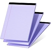 3 Pcs Legal Pads 8.5 x 11 Purple Note Pads 8.5 x 11 Notepad Total 75 Sheets, Micro Perforated Writing Pads Lined Paper College Ruled Pad of Paper Notebook To-Do List for School & Office Supplies
