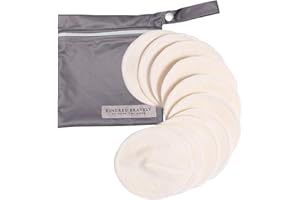 Kindred Bravely Organic Reusable Nursing Pads 10 Pack | Washable Breast Pads for Breastfeeding, with Carry Bag (Twilight)