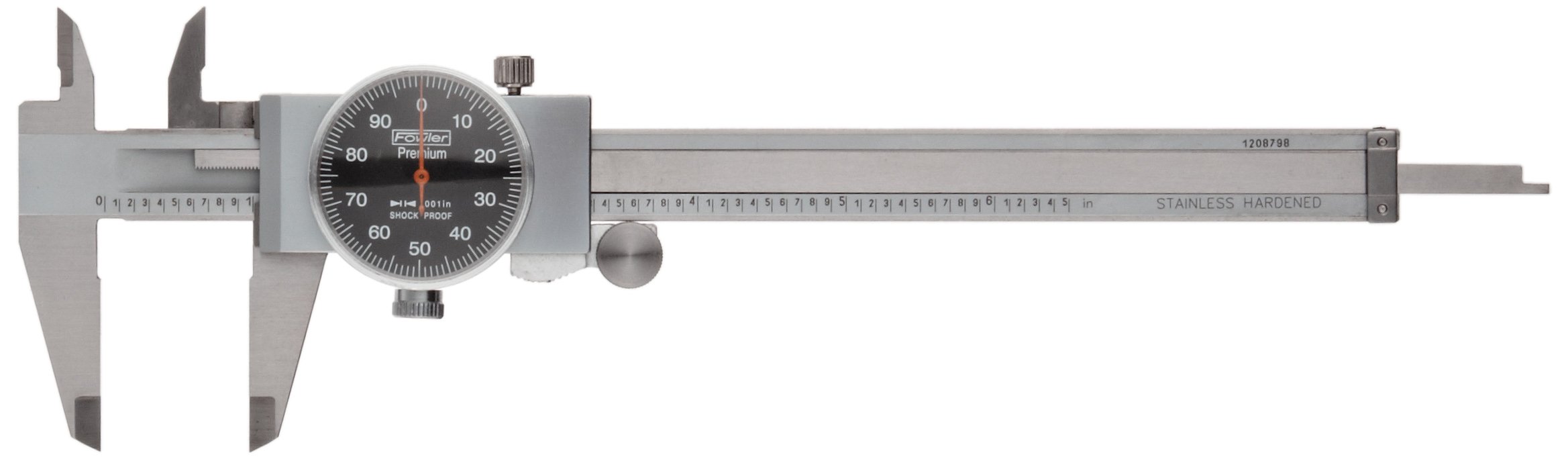 Fowler 52-008-707-0, Premium Dial Caliper with 0-6″ Measuring Range (Black)
