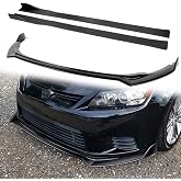 Q1-TECH, 9-Piece Front Bumper Lip &amp; Side Skirt Extensions Diffuser Compatible with 2011 2012 2013 Scion tC, Front Lip Spoiler Air Chin Splitter ABS (Painted Black)