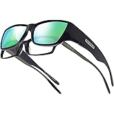 Jonathan Paul Fitovers Large Neera Midnite Oil Polarvue Green Mirror Sunglasses