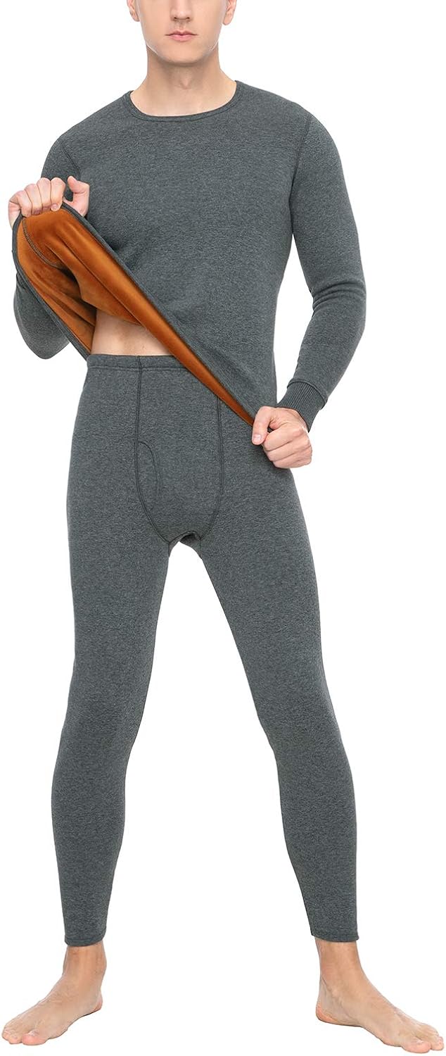 LAPASA Men's Ultra Heavyweight Thermal Underwear Double Layer Long John Set Fleece Lined Base Layer Top and Bottom M63 at  Men’s Clothing store