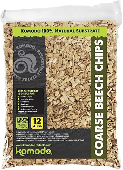 Komodo Coarse Beech Chips Substrate for Reptile Cage Vivarium 12L