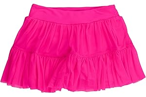 RuffleButts Girls Athletic Active Tulle Skort