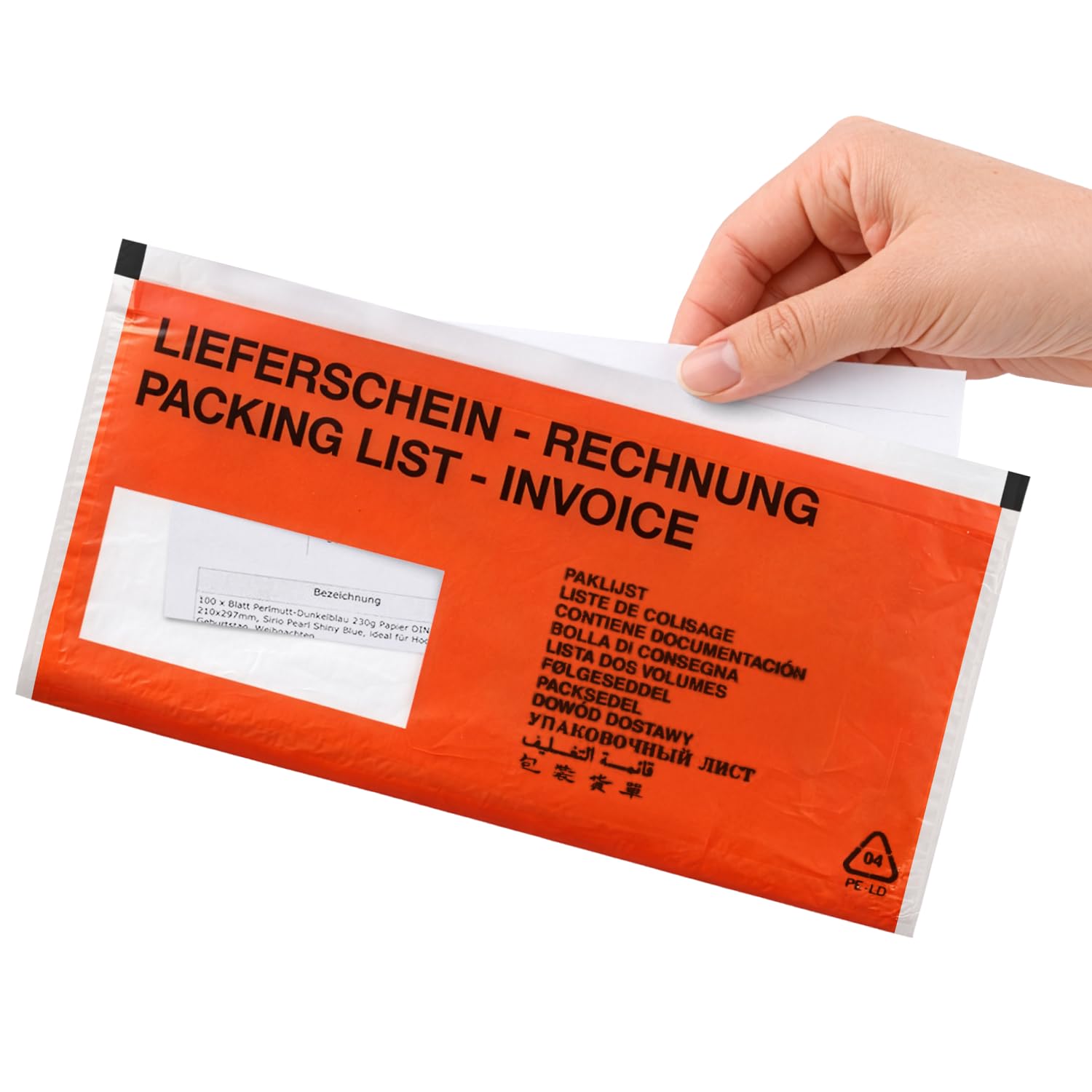 Netuno 1000 Long documents Enclosed Wallets DL 239x131 mm red delivery Note Pockets Shipping Pouches Courier Pouches self-Seal Courier Bags Document Pouches Courier envelopes delivery Notes envelopes