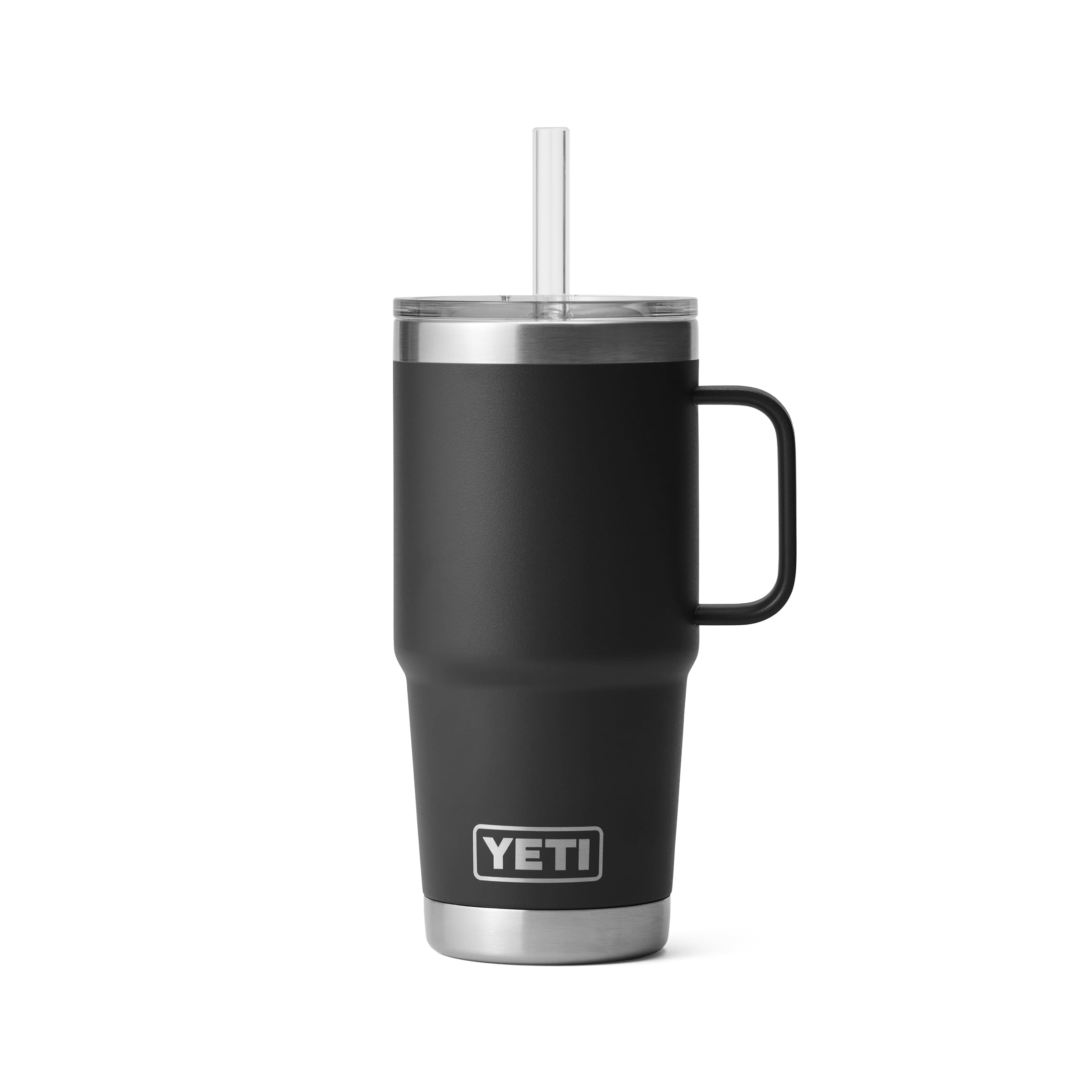 YETI Rambler Straw Mug, Stainless Steel Vacuum Insulated Mug with Stronghold Lid, Black, 25 oz (739 ml)