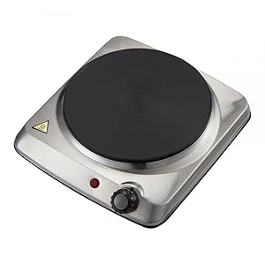 Courant Electric Hotplate, Countertop Burner, Single Buffet Electric 1000W Portable Cooktop, stainless Steel