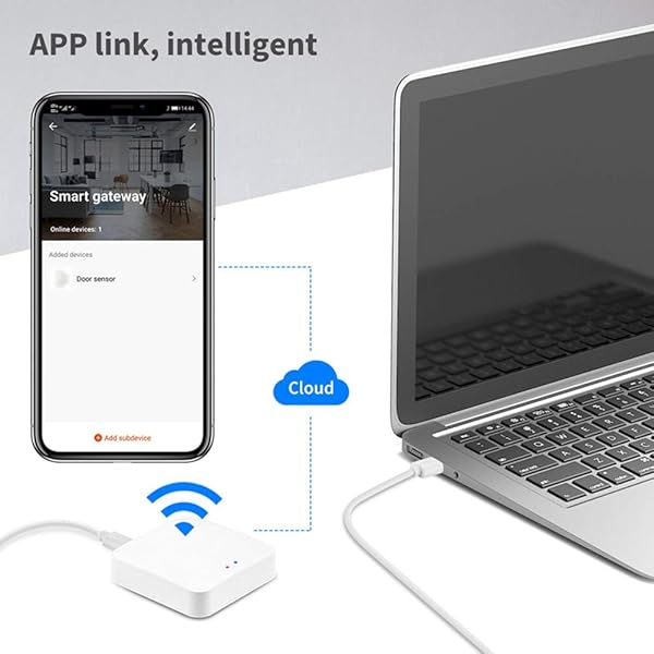 POHOVE Puerta inteligente de bloqueo WiFi GatewayEntrada sin llave Wi Fi GatewayZigbee 3 0 Smart HubSmart Zigbee Gateway BridgeControl remoto Bluetooth Lock funciona con 2 4g Wifi Network