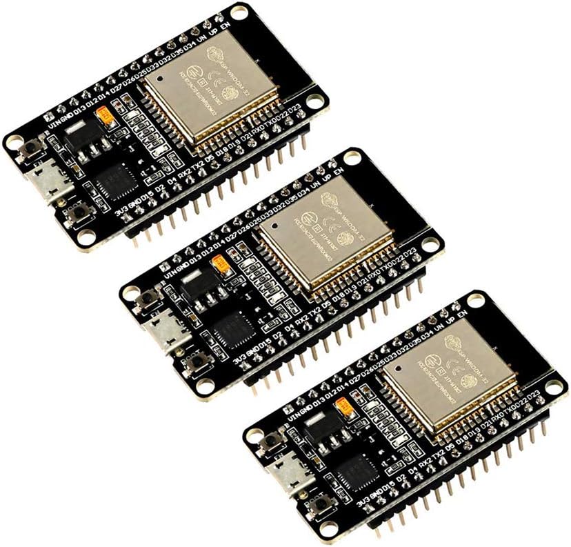 3 pack ESP32 ESP-32S Development Board 2.4 GHz Dual Core WLAN WiFi + Bluetooth 2-In-1 Microcontroller ESP-WROOM-32 Chip CP2102 for Arduino (3PCS)