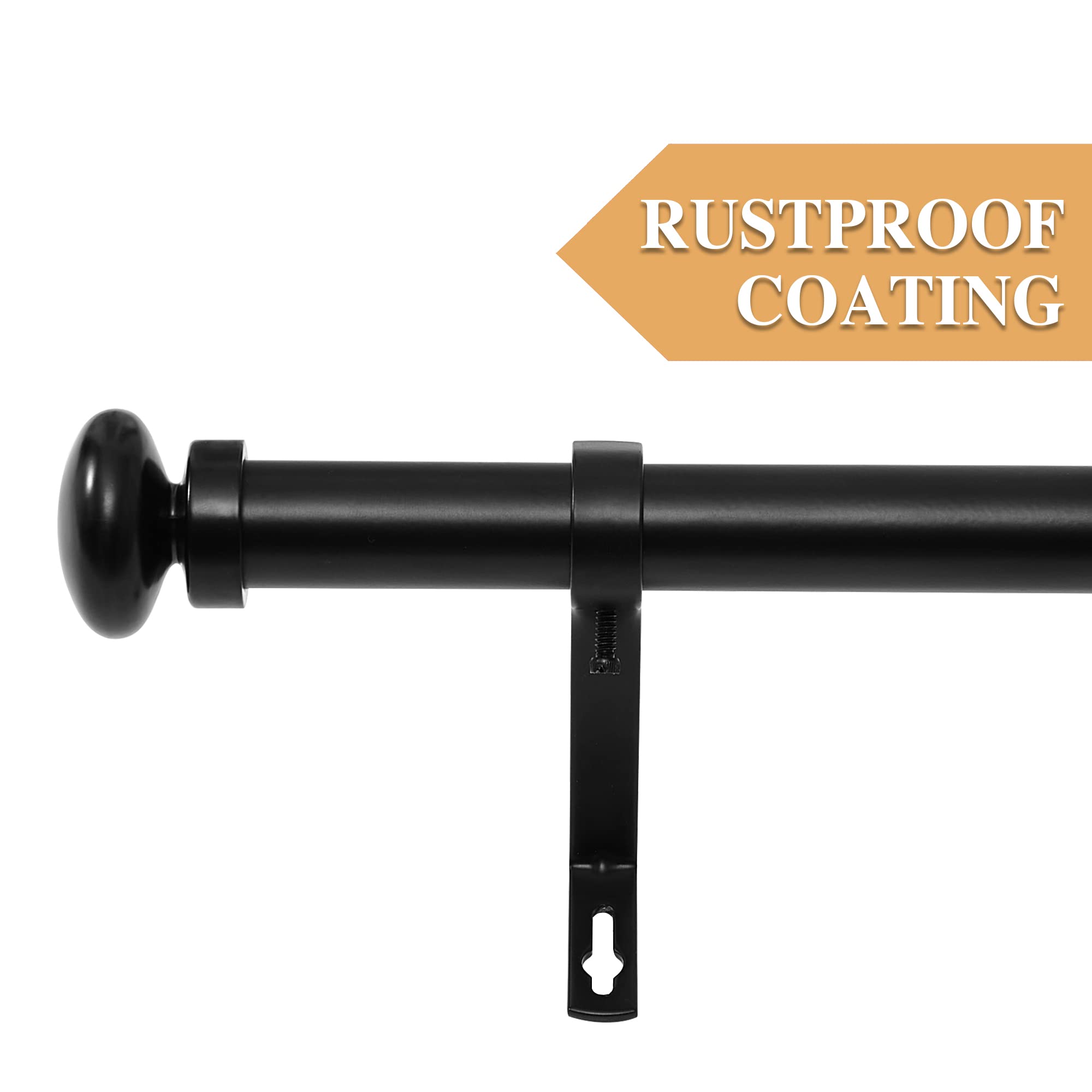 Condition photo showing New/Like New for ryb home indoor outdoor curtain rod, 1 inch rustproof easy hanging bathroom drapery rod with mountin