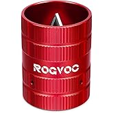 ROGVOC Deburring Tool, Plumbing Reamer Chamfering Tool | for 1/4 Inch to 1-5/8 Inches, Inner Outer Pipe Reamer with 4 Solid Cutting Edges for PVC, Copper and Aluminum Tubes, Red