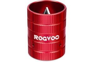 ROGVOC Deburring Tool, Plumbing Reamer Chamfering Tool for 1/4 Inch to 1-5/8 Inches, Inner Outer Pipe Reamer with 4 Solid Cutting Edges for PVC, Copper and Aluminum Tubes, Red