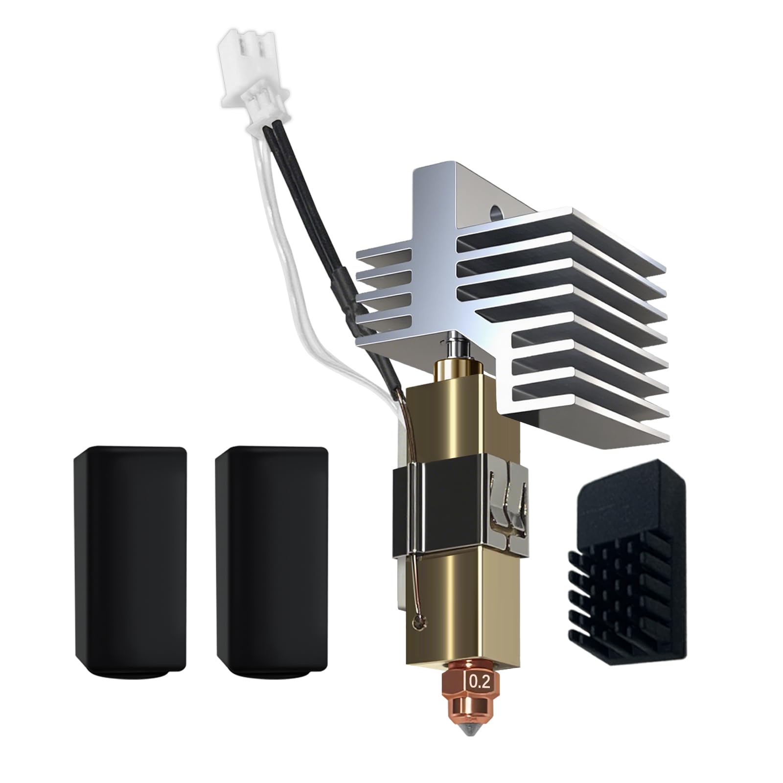 Photo 1 of 0.2MM Copper-Steel Centauri Carbon Hotend Built-in Chromium Zirconium Copper Bimetallic Nozzle with Extra Silicone Sock and Nozzle Wiper, 3D Printer Print Head Kit for Elegoo Centauri Carbon