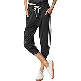 SPECIALMAGIC Women's Capri Pants Cropped Joggers with Pockets Elastic Waist Drawstring Capri Sweatpants