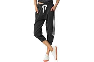 SPECIALMAGIC Women's Capri Pants Cropped Joggers with Pockets Elastic Waist Drawstring Capri Sweatpants