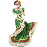 Pacific Giftware Day of The Dead Green Salsa Dancer 5 x 7 Resin Stone Decorative Tabletop Figurine