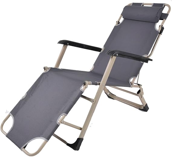 Premium Sonnenliege / Relaxliege / CampingLiegestuhl klappbar grau