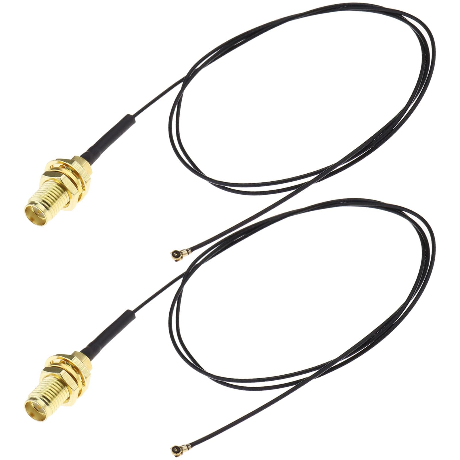 eMagTech 2Pcs IPEX 4 to RP-SMA Cable Antenna Replacement Compatible with Intel AX200NGW 8265AC 8265NGW 7265AC 9560AC M.2 NGFF IPX U.Fl MHF4 Coaxial Pigtail Cables