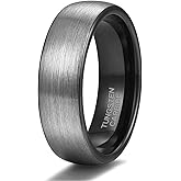 TRUMIUM 4mm 6mm 8mm Tungsten Rings for Men Women Engagement Wedding Band Brushed Black Comfort Fit Size 4-15