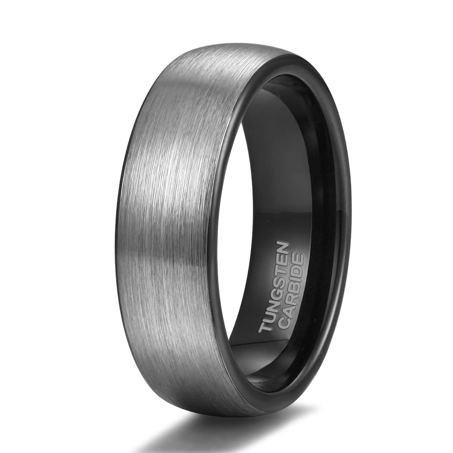 TRUMIUM 4mm 6mm 8mm Tungsten Rings for Men Women Engagement Wedding Band Brushed Black Comfort Fit Size 4-15, Tungsten